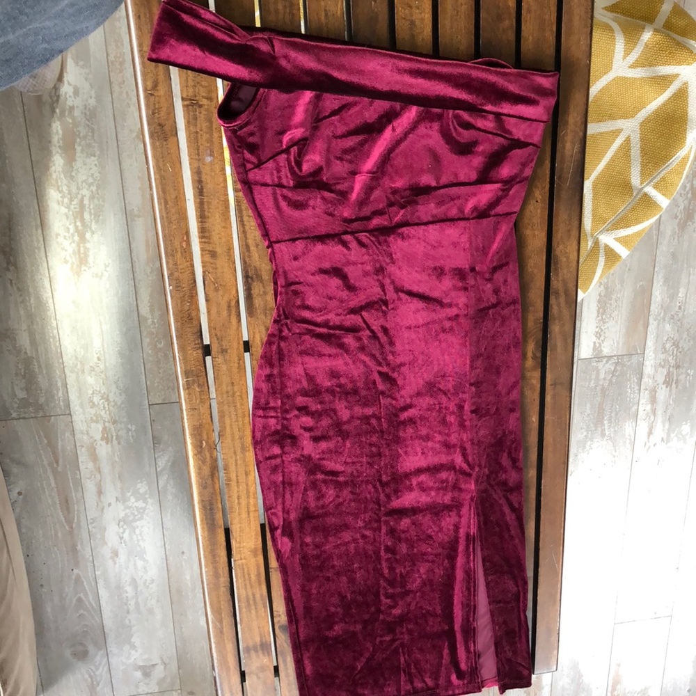 Velvet burgundy dress